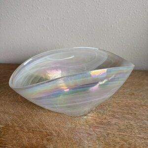 Iridescent Swirl Oval Glass Bowl by Artistic Accents